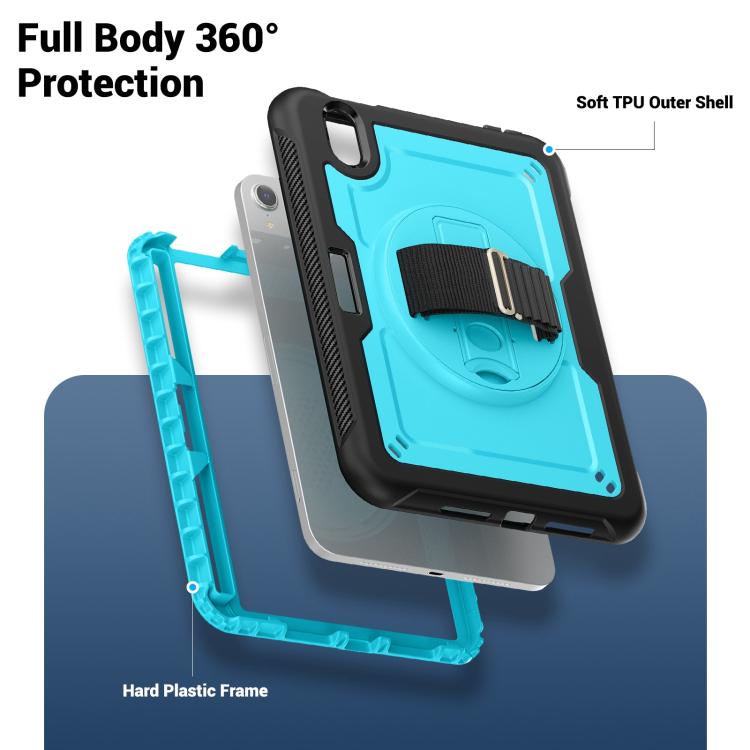 For iPad mini 2024 / mini 6 Honeycomb Hand Grip Turntable Stand Tablet Case