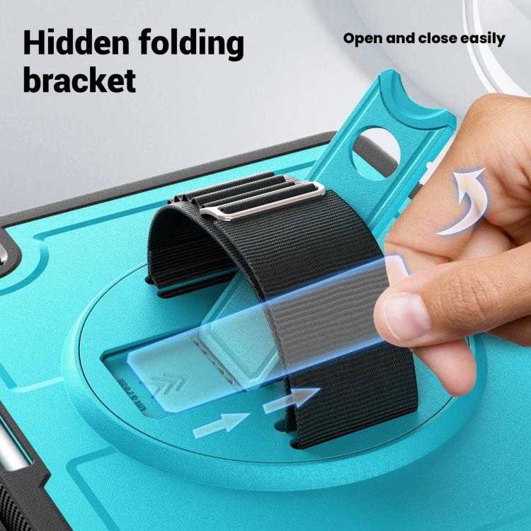 For iPad mini 2024 / mini 6 Honeycomb Hand Grip Turntable Stand Tablet Case