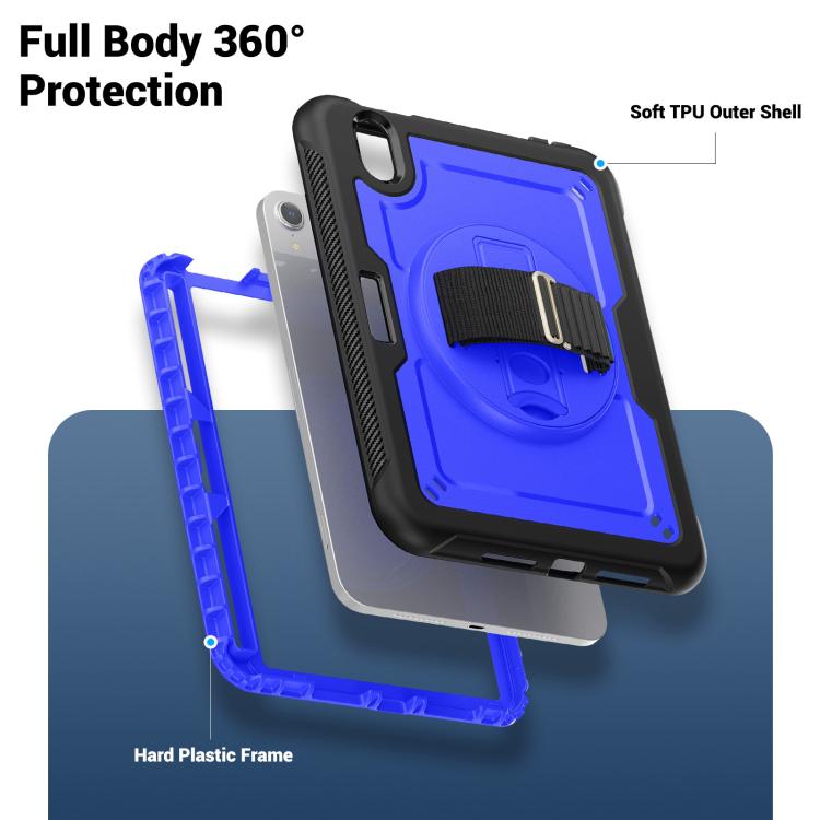For iPad mini 2024 / mini 6 Honeycomb Hand Grip Turntable Stand Tablet Case