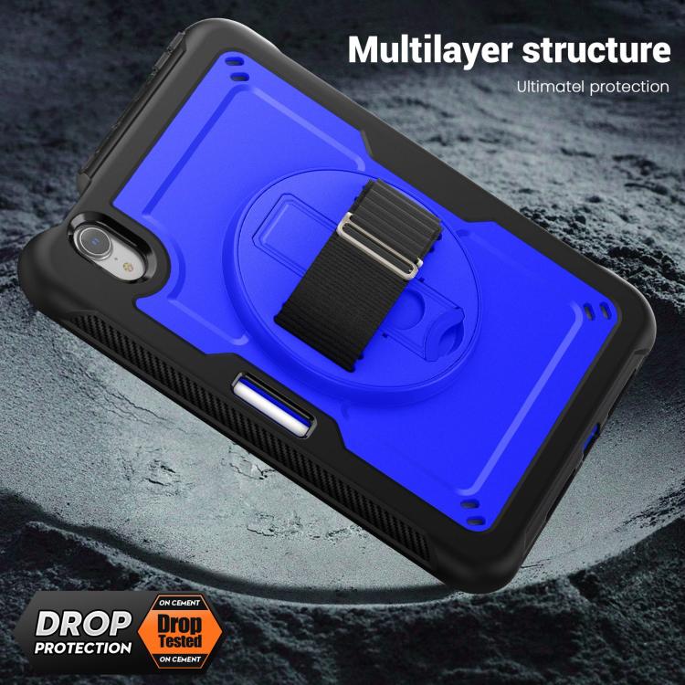 For iPad mini 2024 / mini 6 Honeycomb Hand Grip Turntable Stand Tablet Case