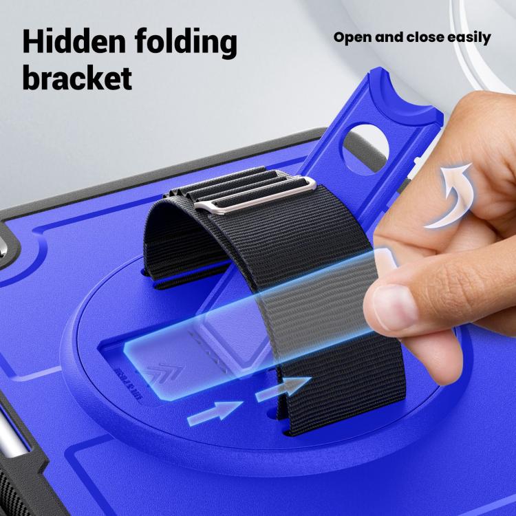 For iPad mini 2024 / mini 6 Honeycomb Hand Grip Turntable Stand Tablet Case