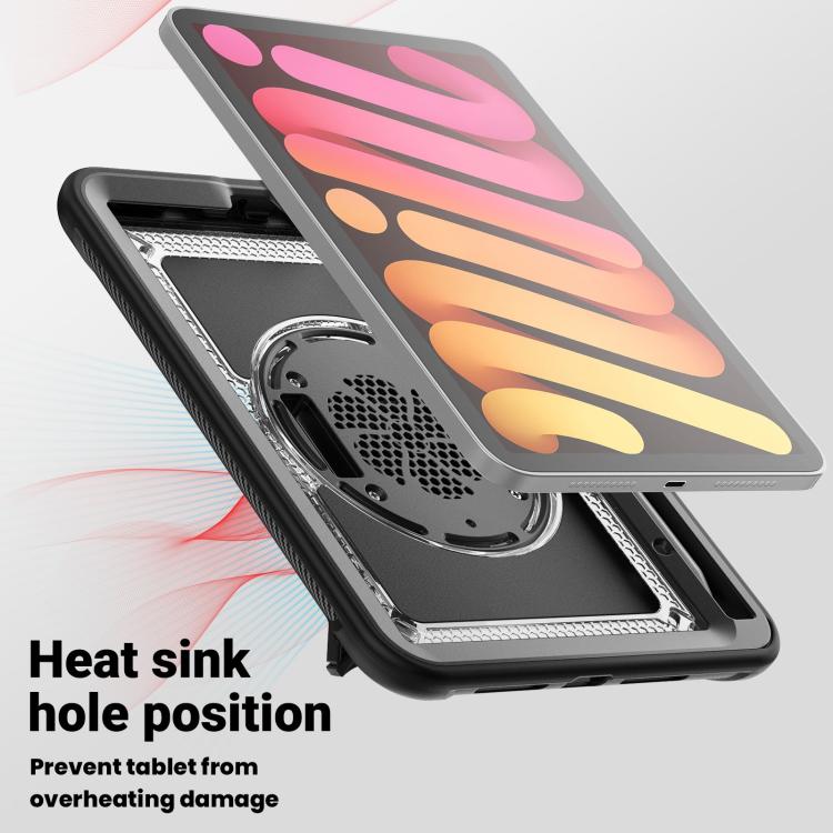 For iPad mini 2024 / mini 6 Honeycomb Hand Grip Turntable Stand Tablet Case