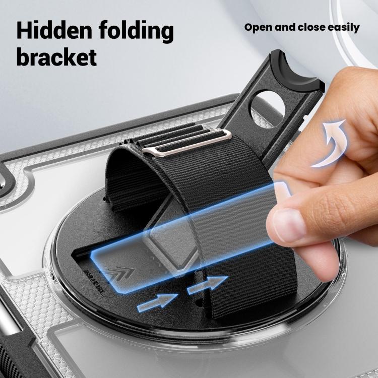 For iPad mini 2024 / mini 6 Honeycomb Hand Grip Turntable Stand Tablet Case