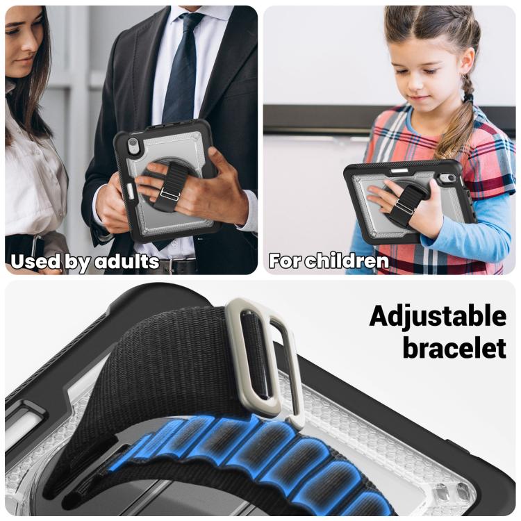 For iPad mini 2024 / mini 6 Honeycomb Hand Grip Turntable Stand Tablet Case
