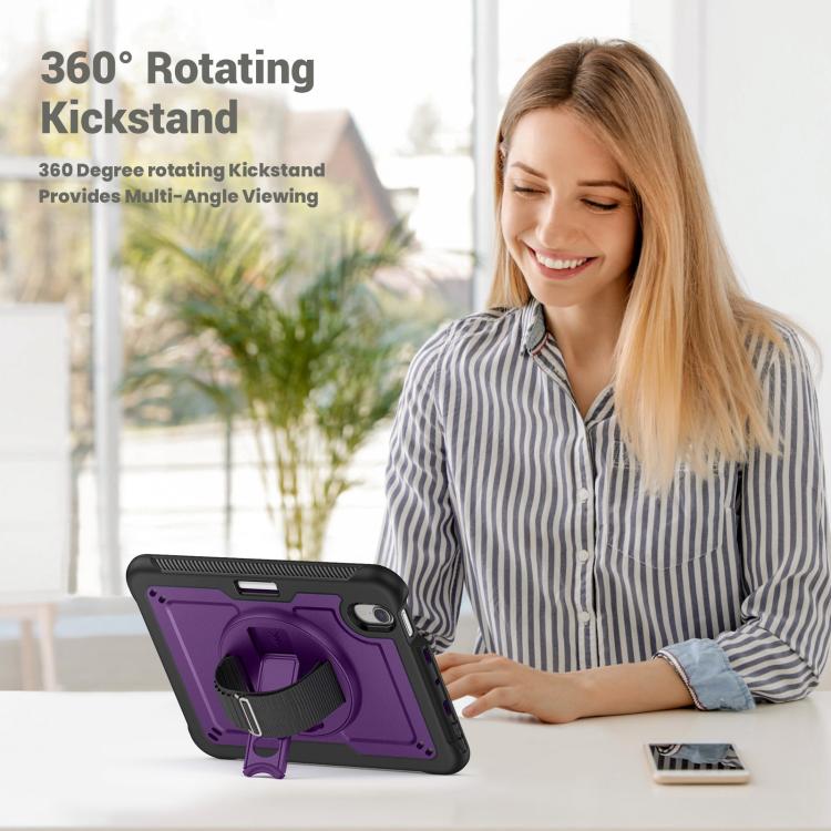 For iPad mini 2024 / mini 6 Honeycomb Hand Grip Turntable Stand Tablet Case