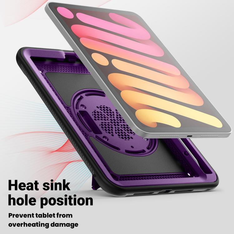 For iPad mini 2024 / mini 6 Honeycomb Hand Grip Turntable Stand Tablet Case