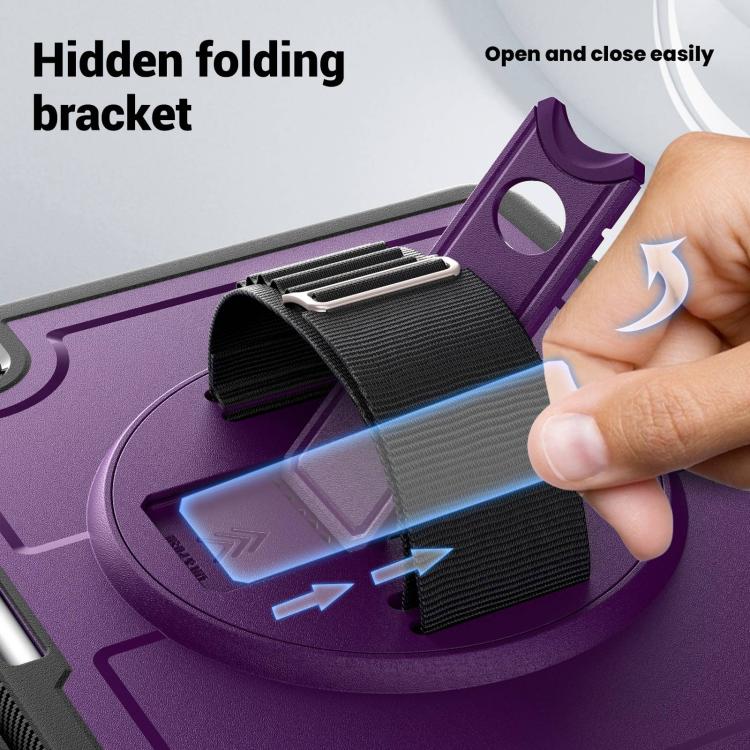 For iPad mini 2024 / mini 6 Honeycomb Hand Grip Turntable Stand Tablet Case