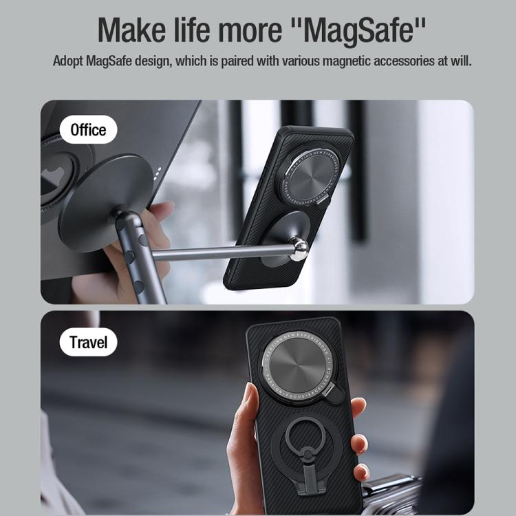 For Xiaomi 15 Ultra NILLKIN Black Mirror Prop CD Texture Mirror Precise Hole MagSafe Magnetic Phone Case