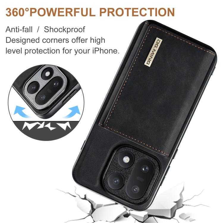 For OnePlus 15 DG.MING M1 Series 3-Fold Multi Card Wallet + Magnetic Phone Case