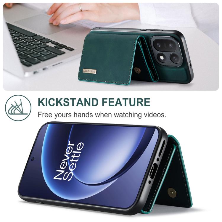 For OnePlus 15 DG.MING M1 Series 3-Fold Multi Card Wallet + Magnetic Phone Case