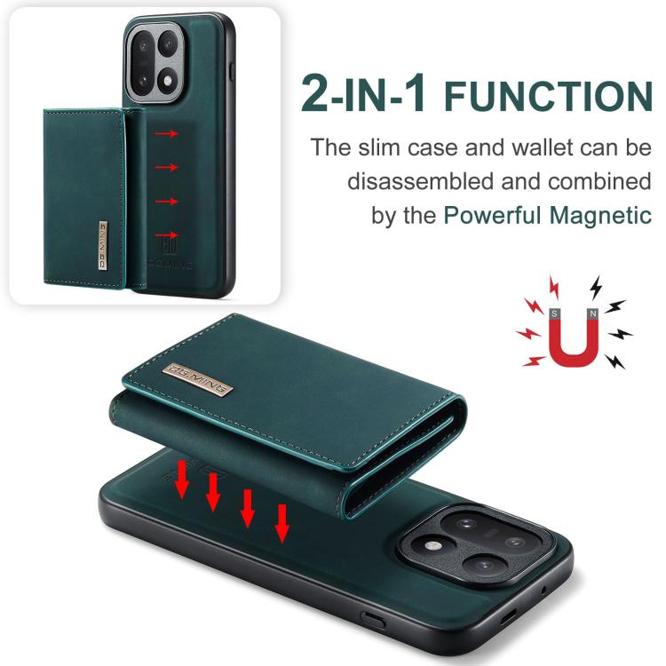 For OnePlus 15 DG.MING M1 Series 3-Fold Multi Card Wallet + Magnetic Phone Case