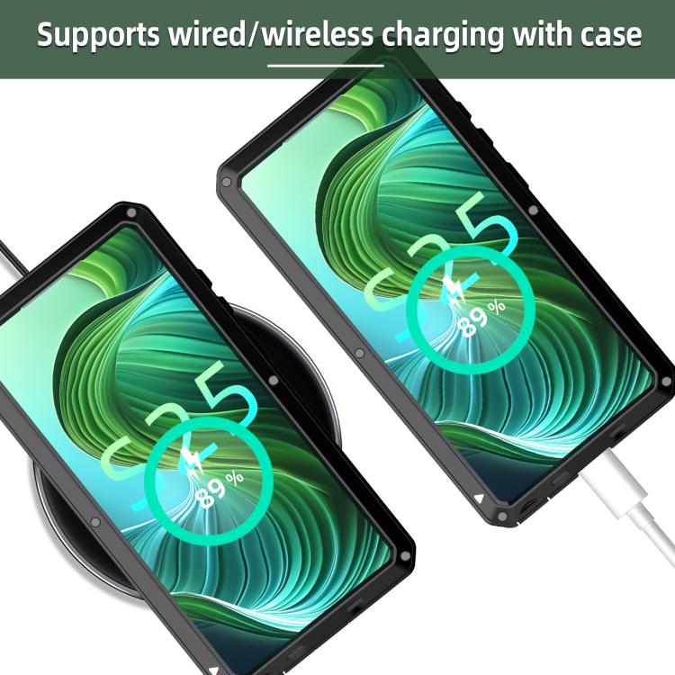 For Samsung Galaxy S25 Ultra 5G Shockproof Life Waterproof Silicone + Zinc Alloy Phone Case