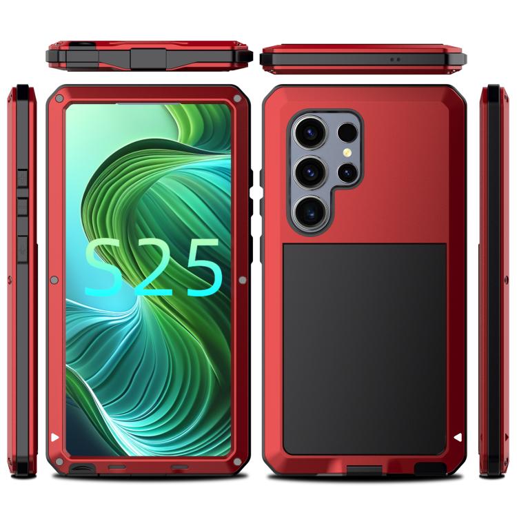 For Samsung Galaxy S25 Ultra 5G Shockproof Life Waterproof Silicone + Zinc Alloy Phone Case