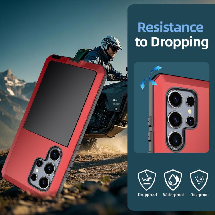 For Samsung Galaxy S25 Ultra 5G Shockproof Life Waterproof Silicone + Zinc Alloy Phone Case