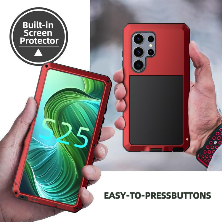 For Samsung Galaxy S25 Ultra 5G Shockproof Life Waterproof Silicone + Zinc Alloy Phone Case