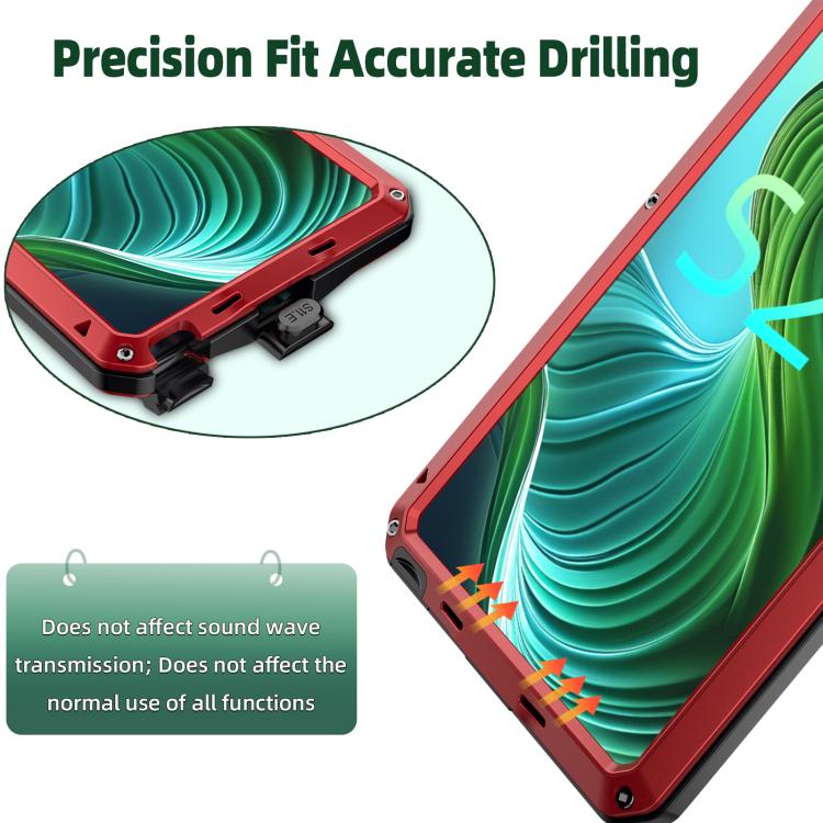 For Samsung Galaxy S25 Ultra 5G Shockproof Life Waterproof Silicone + Zinc Alloy Phone Case