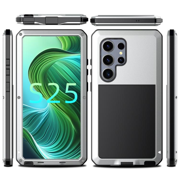 For Samsung Galaxy S25 Ultra 5G Shockproof Life Waterproof Silicone + Zinc Alloy Phone Case