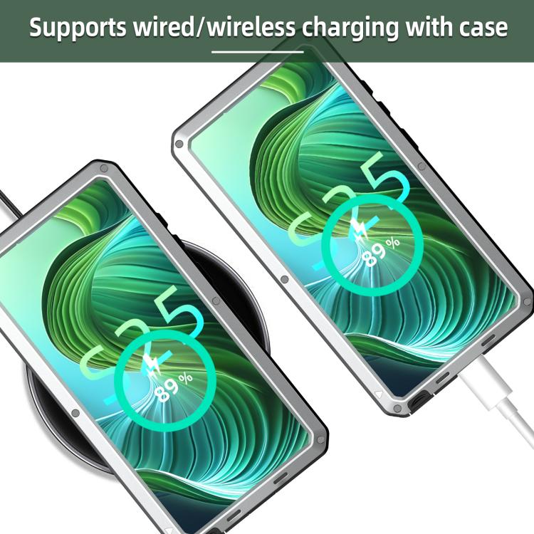For Samsung Galaxy S25 Ultra 5G Shockproof Life Waterproof Silicone + Zinc Alloy Phone Case