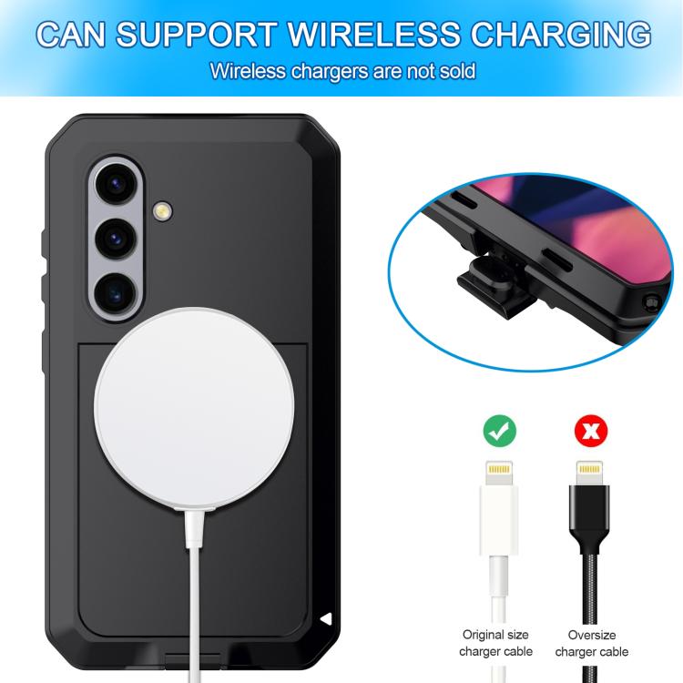 For Samsung Galaxy S25+ 5G Shockproof Life Waterproof Silicone + Zinc Alloy Phone Case