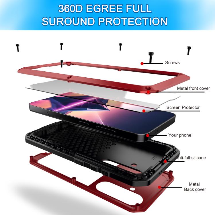 For Samsung Galaxy S25+ 5G Shockproof Life Waterproof Silicone + Zinc Alloy Phone Case