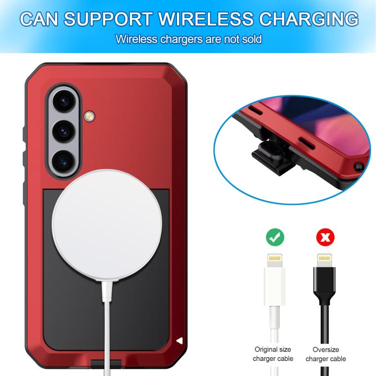 For Samsung Galaxy S25+ 5G Shockproof Life Waterproof Silicone + Zinc Alloy Phone Case