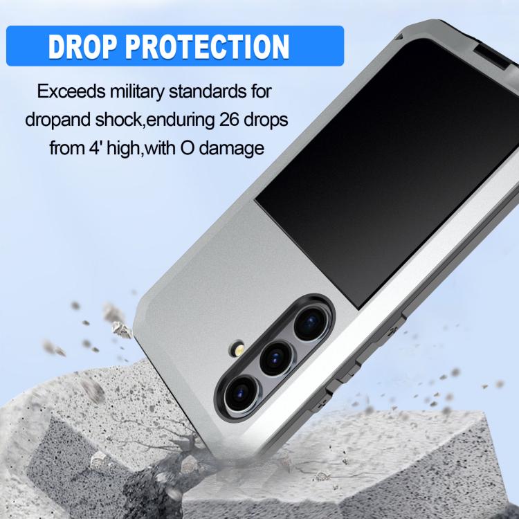 For Samsung Galaxy S25+ 5G Shockproof Life Waterproof Silicone + Zinc Alloy Phone Case