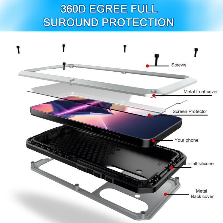 For Samsung Galaxy S25+ 5G Shockproof Life Waterproof Silicone + Zinc Alloy Phone Case