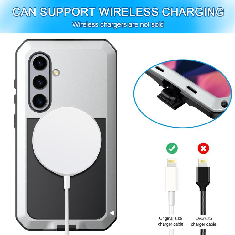 For Samsung Galaxy S25+ 5G Shockproof Life Waterproof Silicone + Zinc Alloy Phone Case