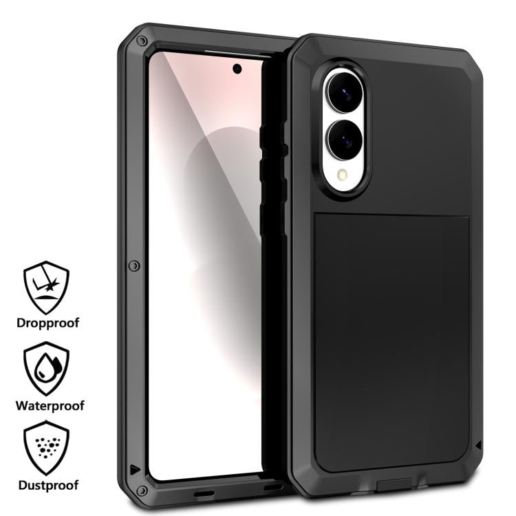 For Samsung Galaxy S25 Edge 5G Shockproof Life Waterproof Silicone + Zinc Alloy Phone Case