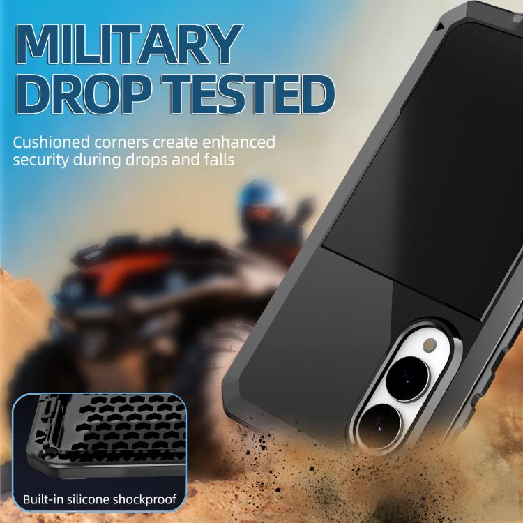 For Samsung Galaxy S25 Edge 5G Shockproof Life Waterproof Silicone + Zinc Alloy Phone Case