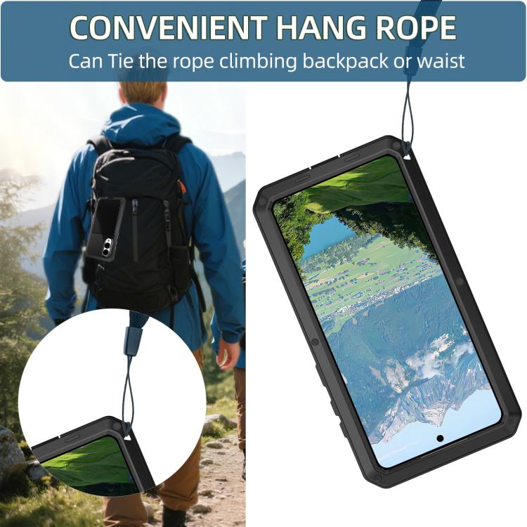 For Samsung Galaxy S25 Edge 5G Shockproof Life Waterproof Silicone + Zinc Alloy Phone Case