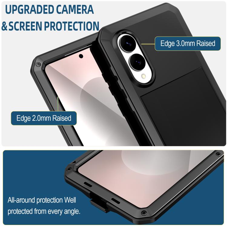 For Samsung Galaxy S25 Edge 5G Shockproof Life Waterproof Silicone + Zinc Alloy Phone Case