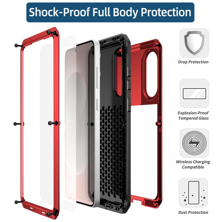 For Samsung Galaxy S25 Edge 5G Shockproof Life Waterproof Silicone + Zinc Alloy Phone Case