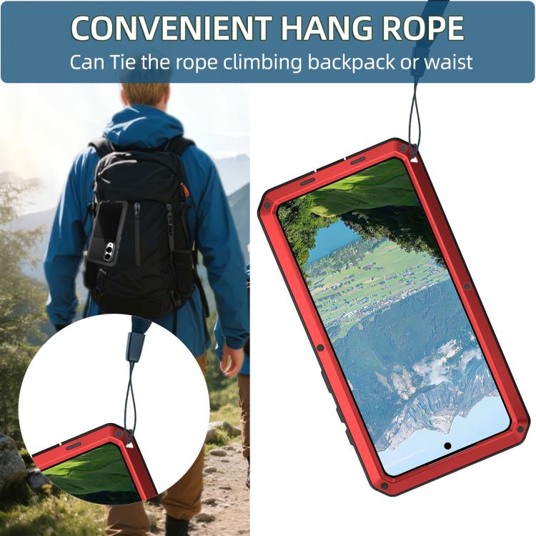 For Samsung Galaxy S25 Edge 5G Shockproof Life Waterproof Silicone + Zinc Alloy Phone Case