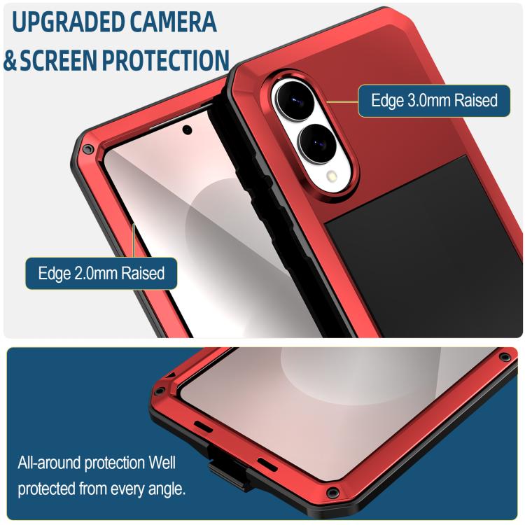 For Samsung Galaxy S25 Edge 5G Shockproof Life Waterproof Silicone + Zinc Alloy Phone Case
