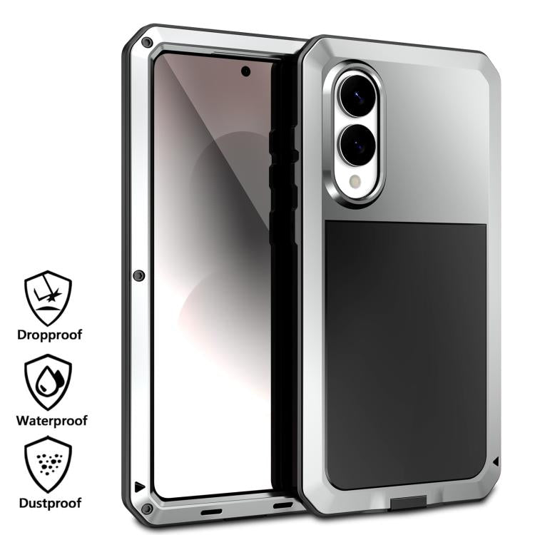 For Samsung Galaxy S25 Edge 5G Shockproof Life Waterproof Silicone + Zinc Alloy Phone Case