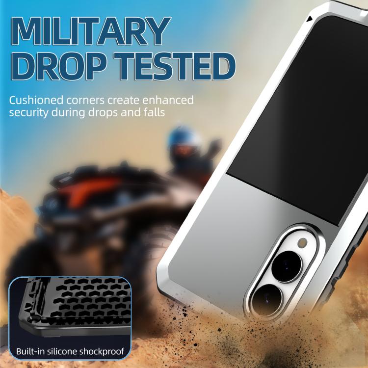 For Samsung Galaxy S25 Edge 5G Shockproof Life Waterproof Silicone + Zinc Alloy Phone Case