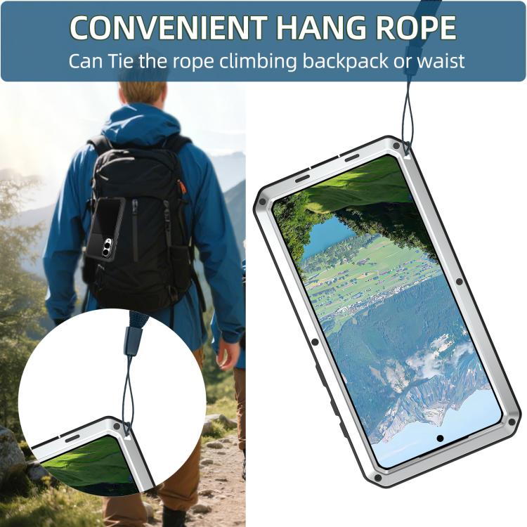 For Samsung Galaxy S25 Edge 5G Shockproof Life Waterproof Silicone + Zinc Alloy Phone Case