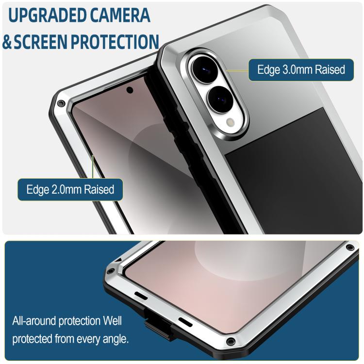 For Samsung Galaxy S25 Edge 5G Shockproof Life Waterproof Silicone + Zinc Alloy Phone Case