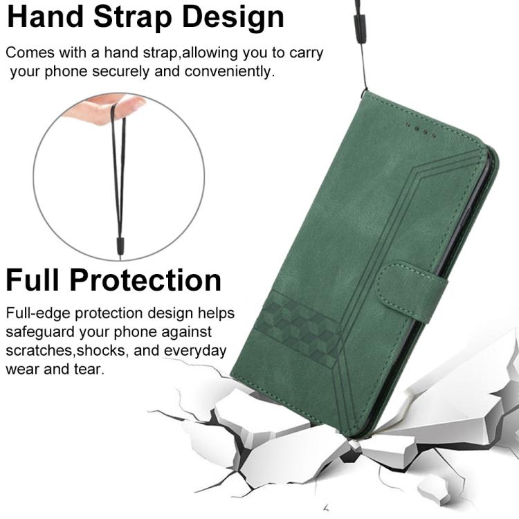 For Tecno Camon 50 Pro 4G Cubic Skin Feel Flip Leather Phone Case