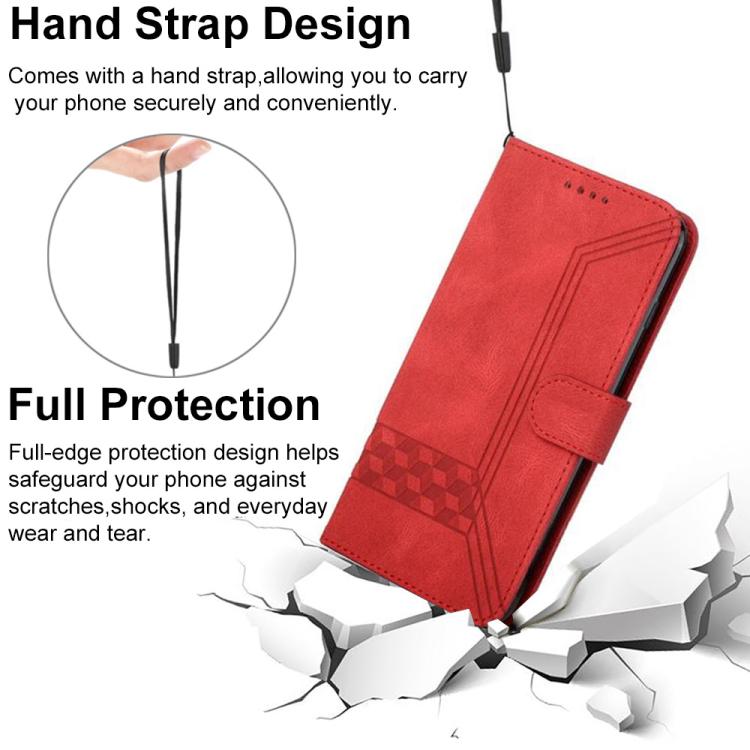 For Tecno Camon 50 Pro 4G Cubic Skin Feel Flip Leather Phone Case