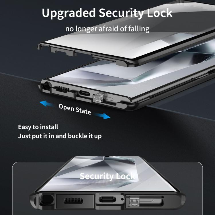 For Samsung Galaxy S25 Ultra 5G MagSafe Magnetic HD Frosted Tempered Glass Holder Phone Case