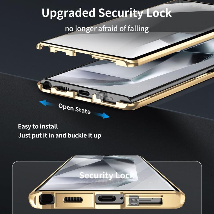 For Samsung Galaxy S25 Ultra 5G MagSafe Magnetic HD Frosted Tempered Glass Holder Phone Case