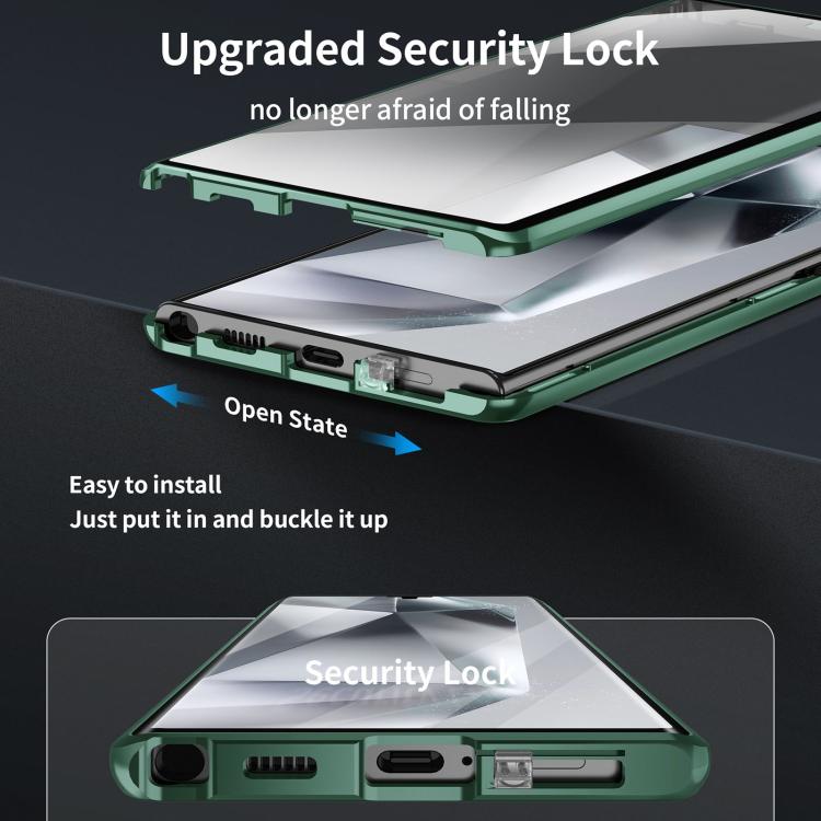 For Samsung Galaxy S25 Ultra 5G MagSafe Magnetic HD Frosted Tempered Glass Holder Phone Case