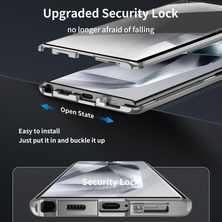 For Samsung Galaxy S25 Ultra 5G MagSafe Magnetic HD Frosted Tempered Glass Holder Phone Case