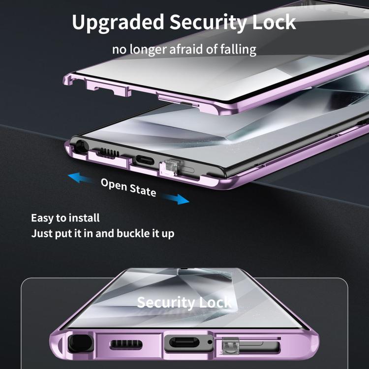 For Samsung Galaxy S25 Ultra 5G MagSafe Magnetic HD Frosted Tempered Glass Holder Phone Case
