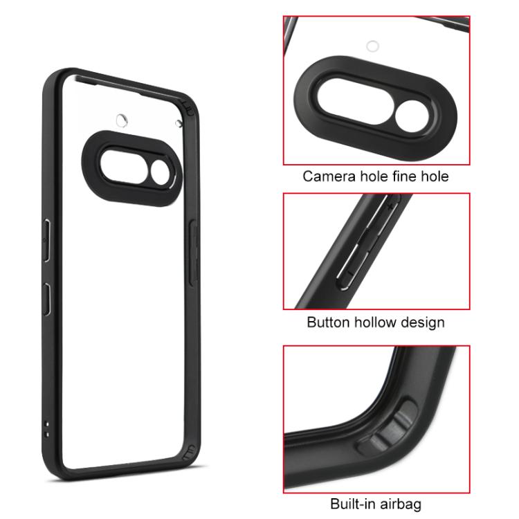 For Nothing Phone 3a Frosted TPU + Transparent PC Phone Case - Transparent