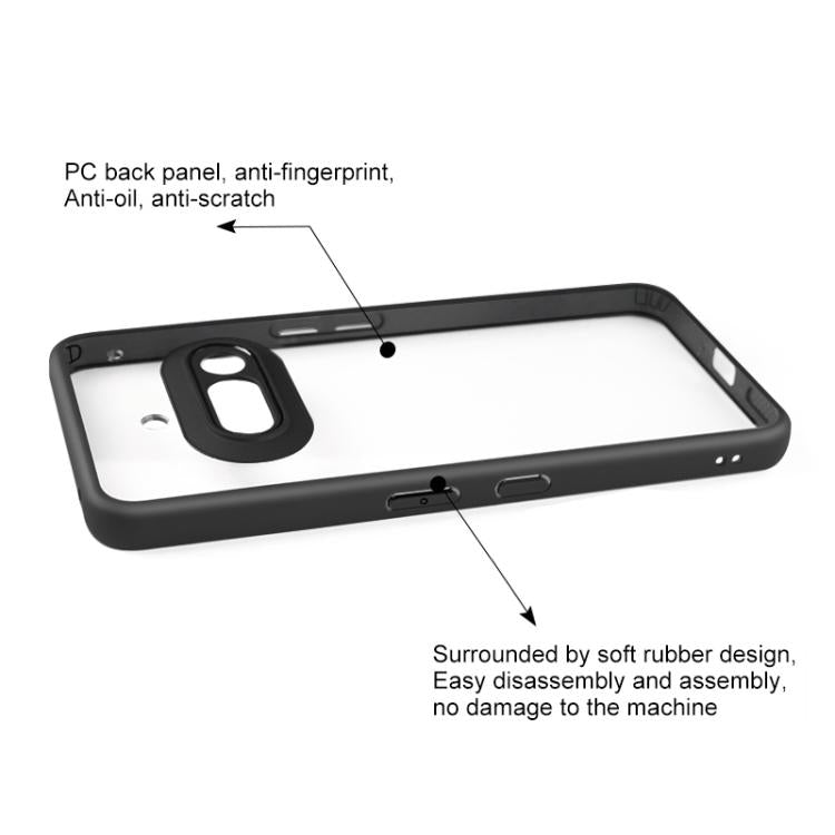 For Nothing Phone 3a Frosted TPU + Transparent PC Phone Case - Transparent