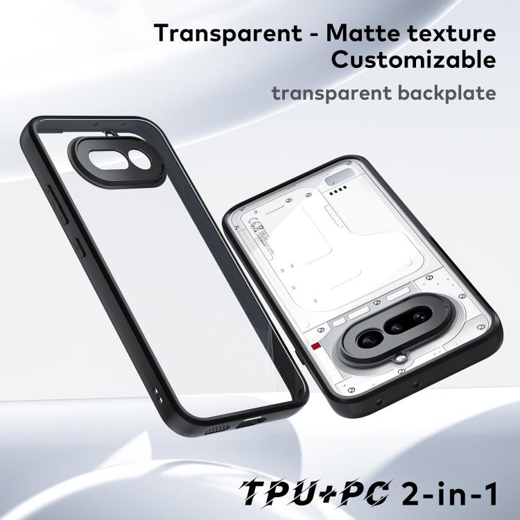 For Nothing Phone 4a Frosted TPU + Transparent PC Phone Case - Transparent