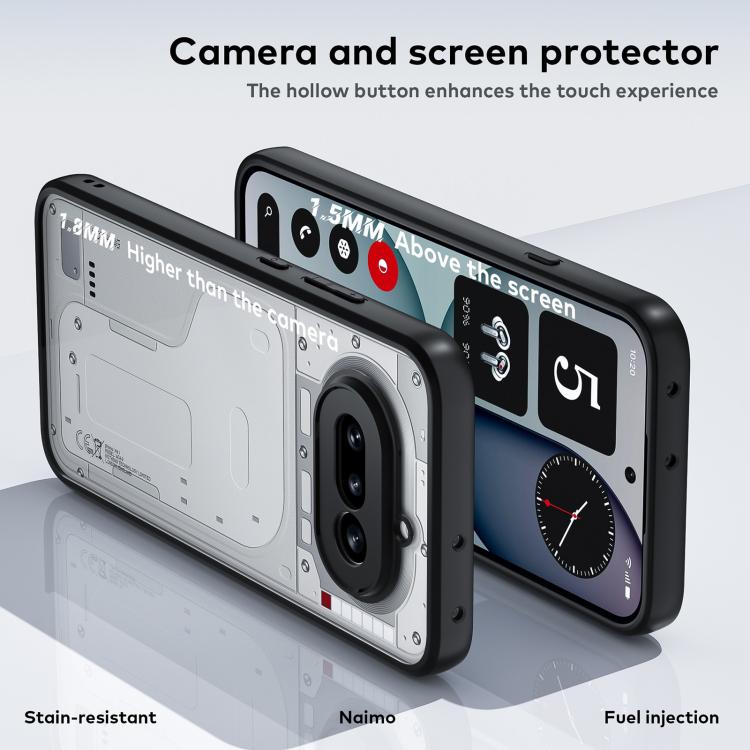 For Nothing Phone 4a Frosted TPU + Transparent PC Phone Case - Transparent
